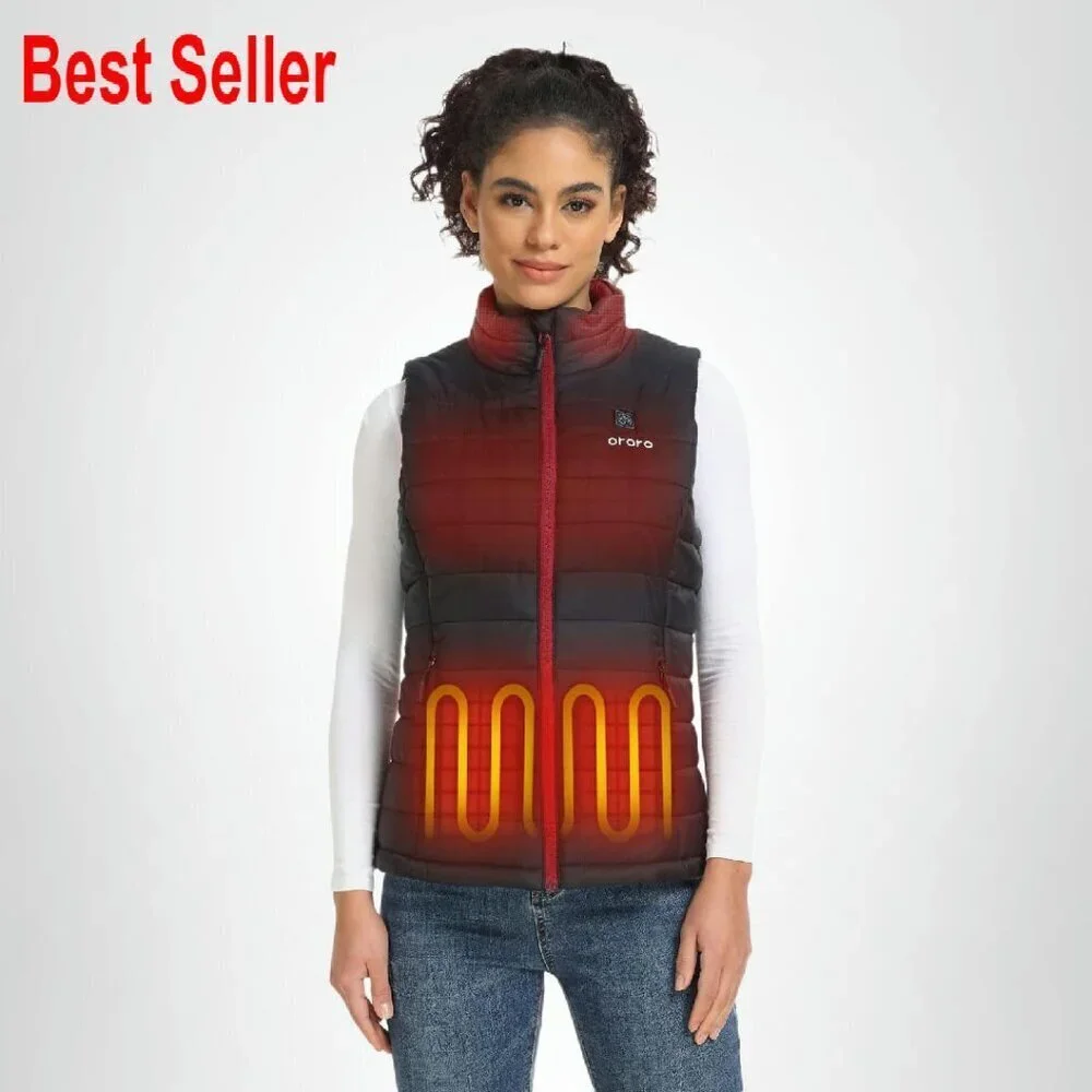 Lightweight Heated Puffer Vest USB-C Rechargeable Battery Classic Chic